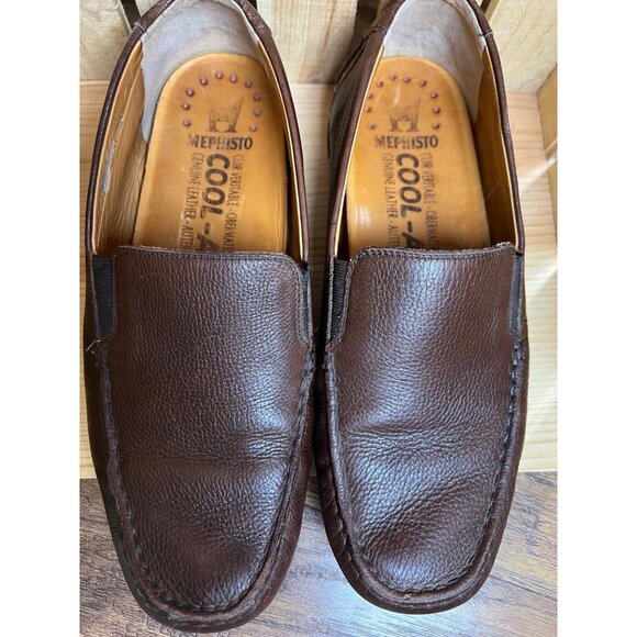Mephisto Cool-Air Leather Loafers Men's Size US 9 Leather Brown Slip On Shoes - Picture 9 of 9